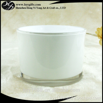 large white recycled glass candle jars for 3 wick candles